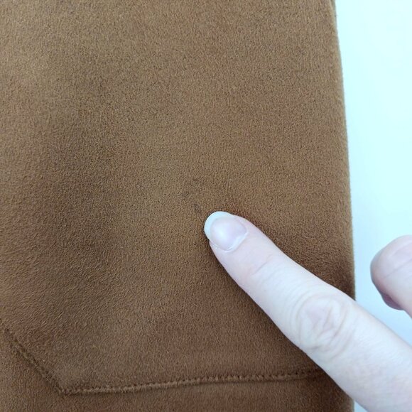 Loft Brown Sleeveless Faux Suede Sheath Dress Size 10 With Pockets - Picture 8 of 13